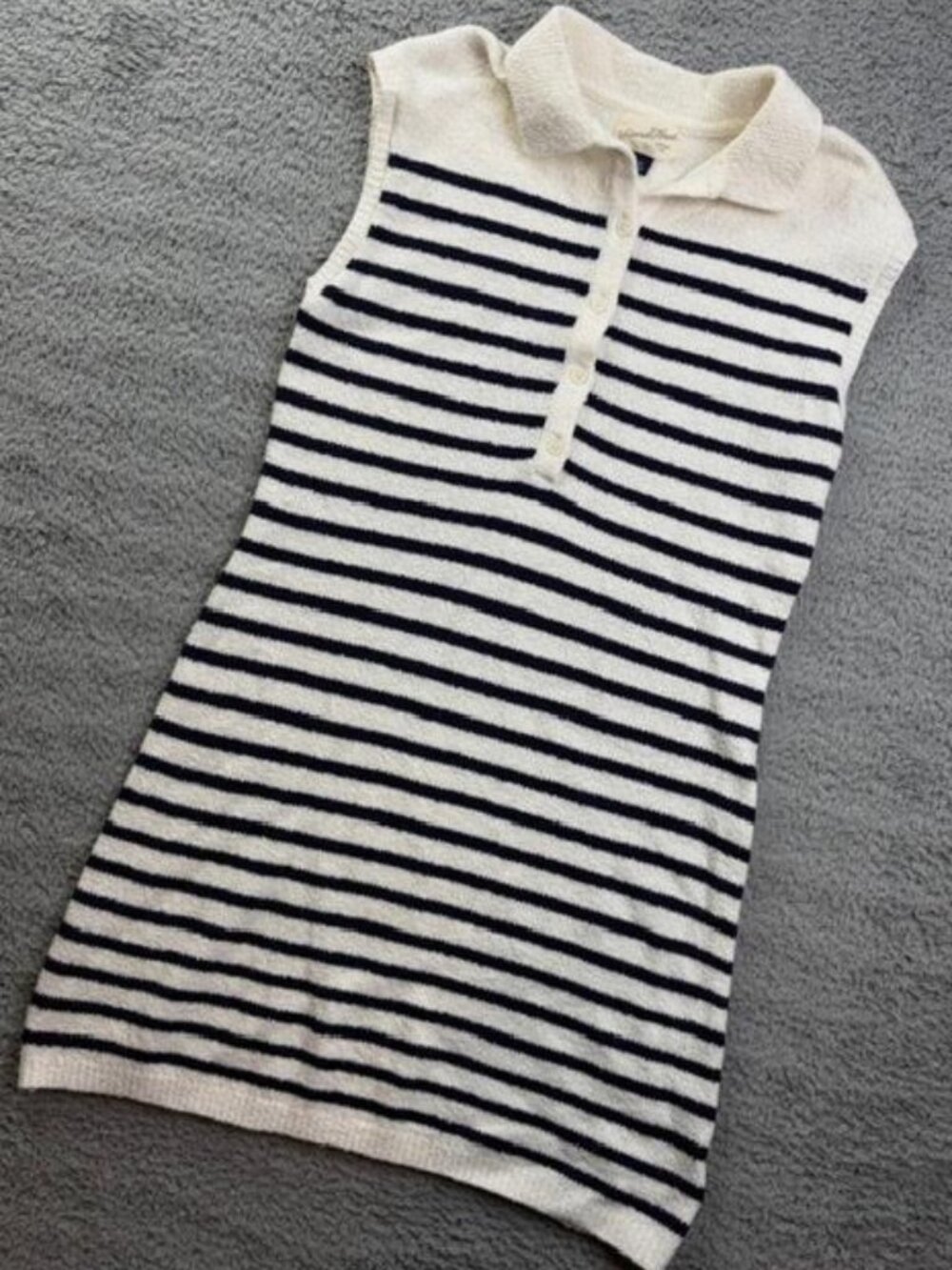 Universal Thread Sweater Dress Womens XLL White Navy Stripe Collared Mini NWT